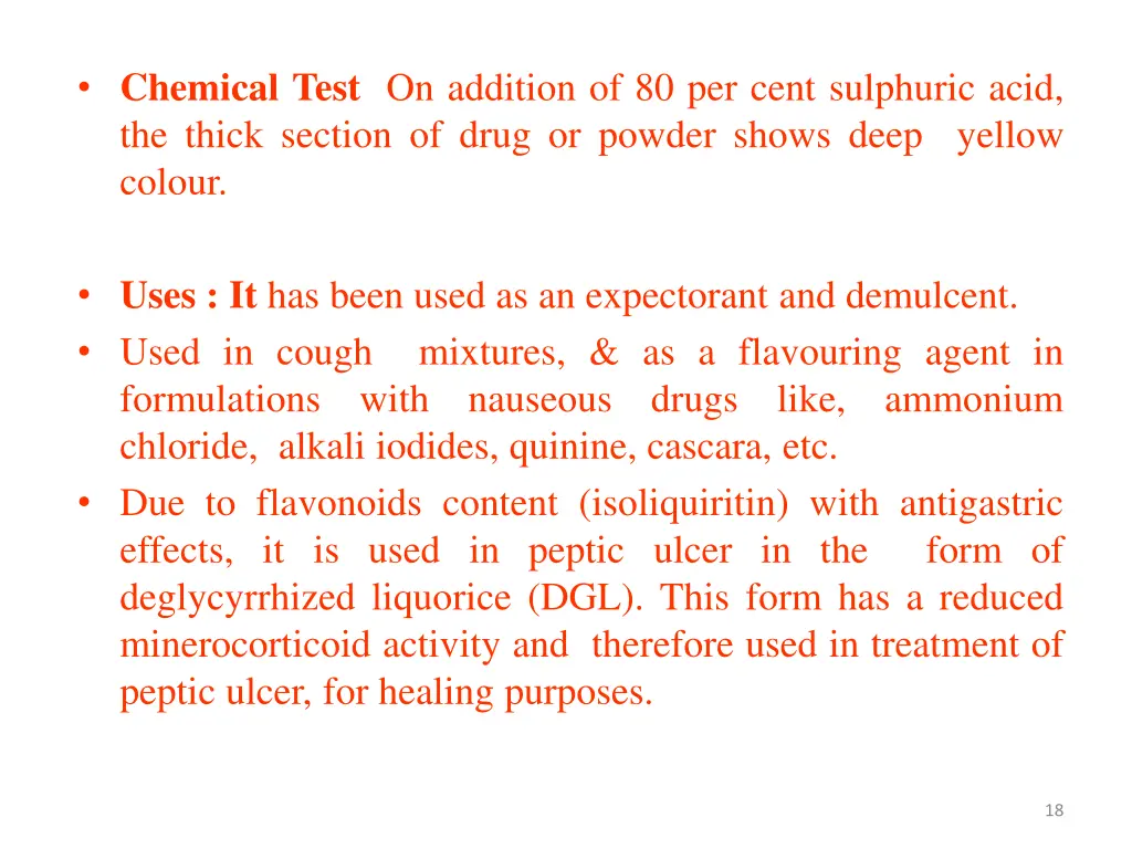 chemical test on addition of 80 per cent