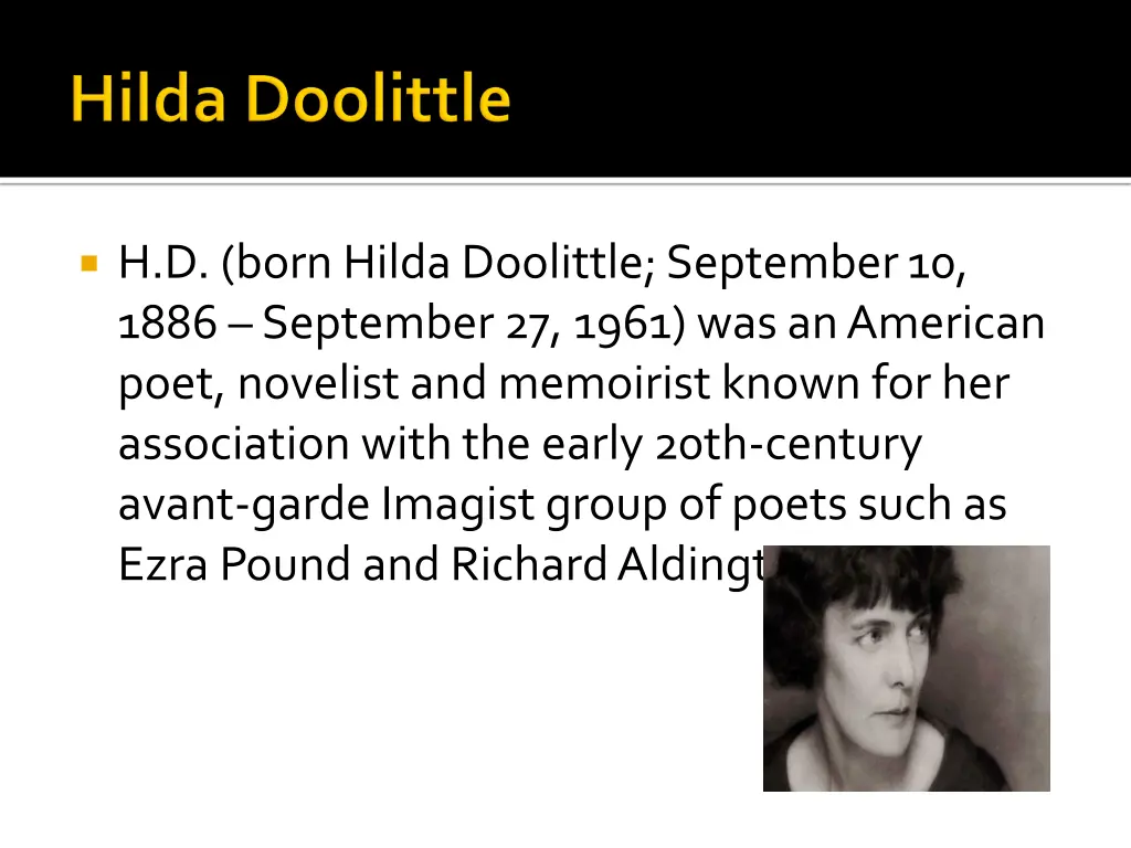 h d born hilda doolittle september 10 1886