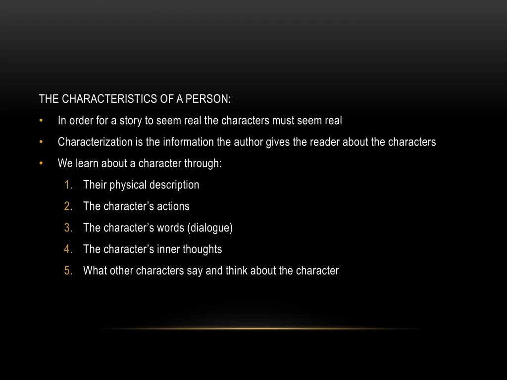 the characteristics of a person