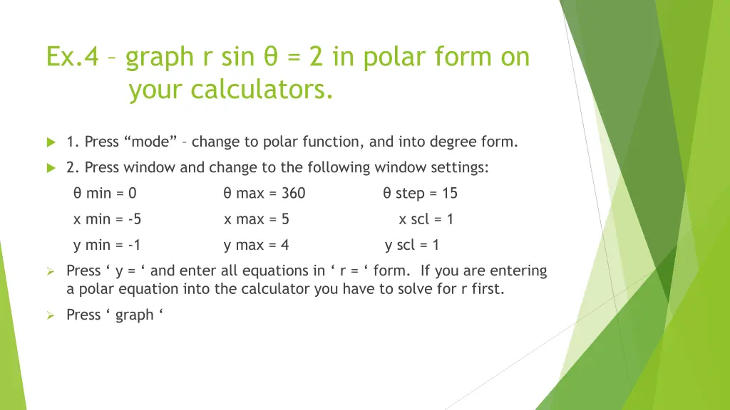 ex 4 graph r sin 2 in polar form on your