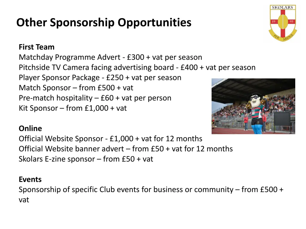 other sponsorship opportunities