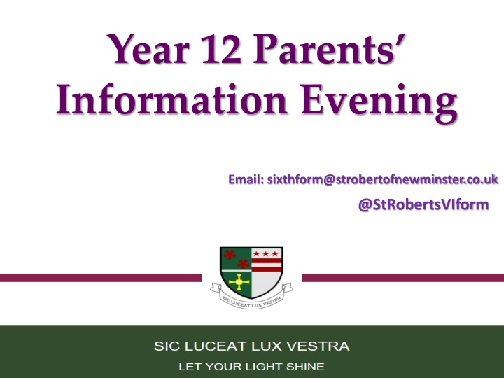 year 12 parents information evening