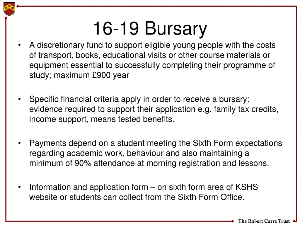 16 19 bursary