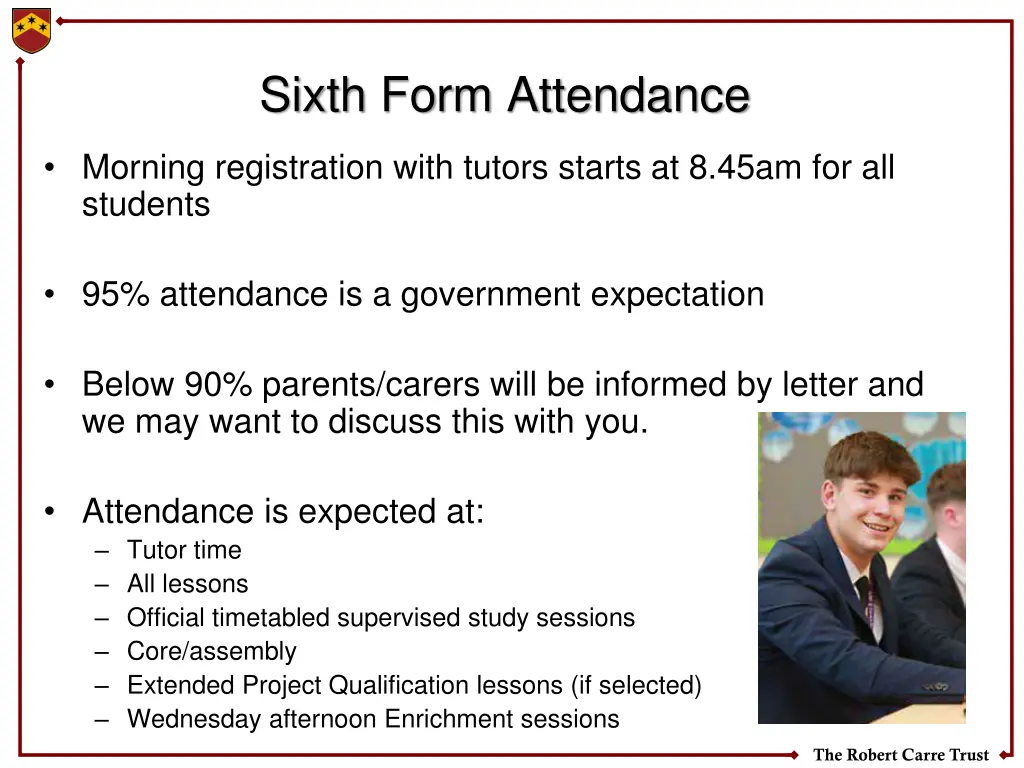 sixth form attendance