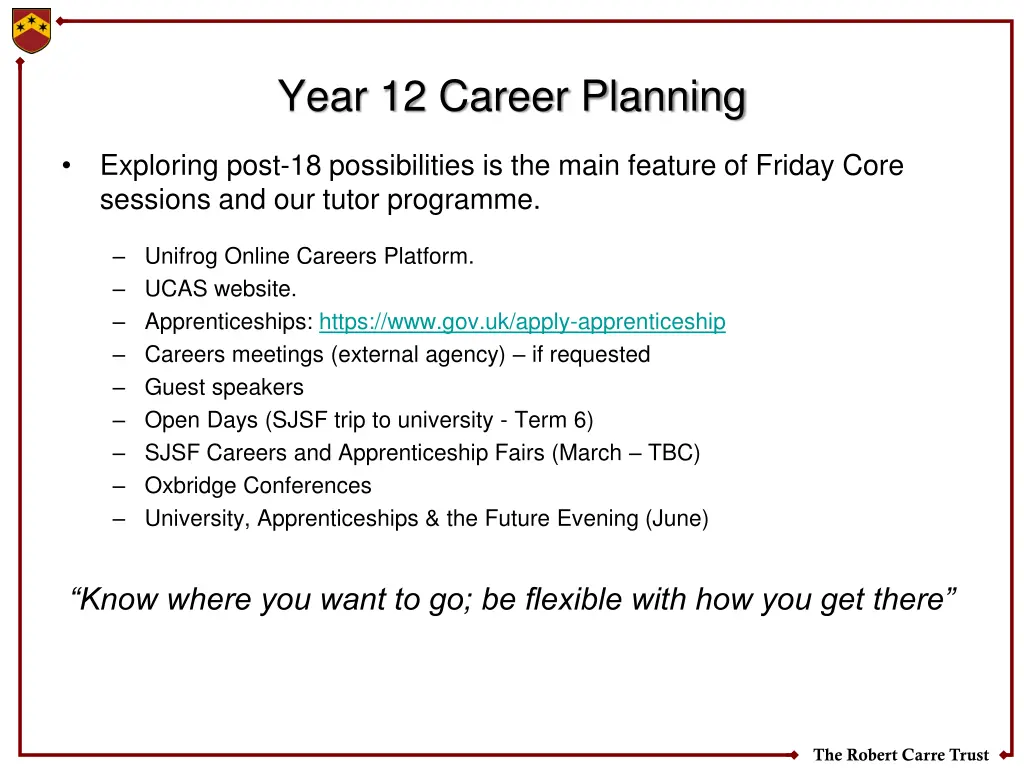 year 12 career planning