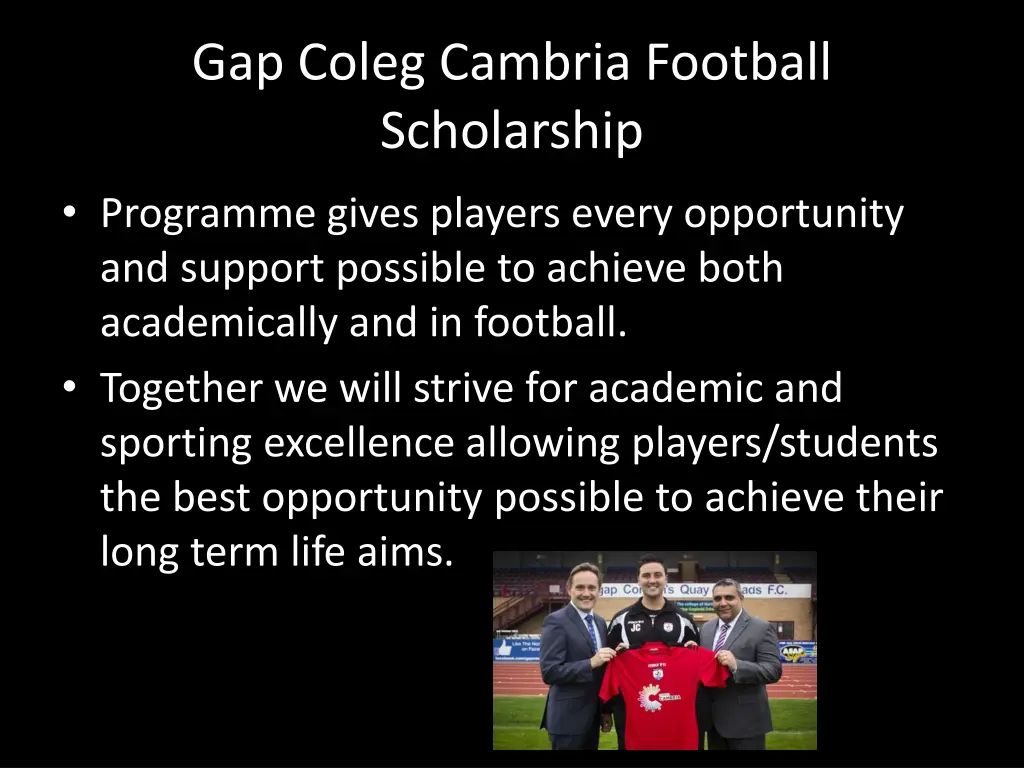 gap coleg cambria football scholarship