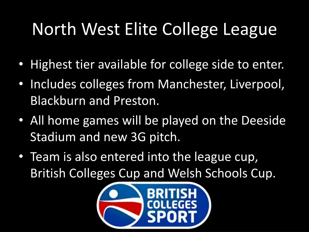 north west elite college league