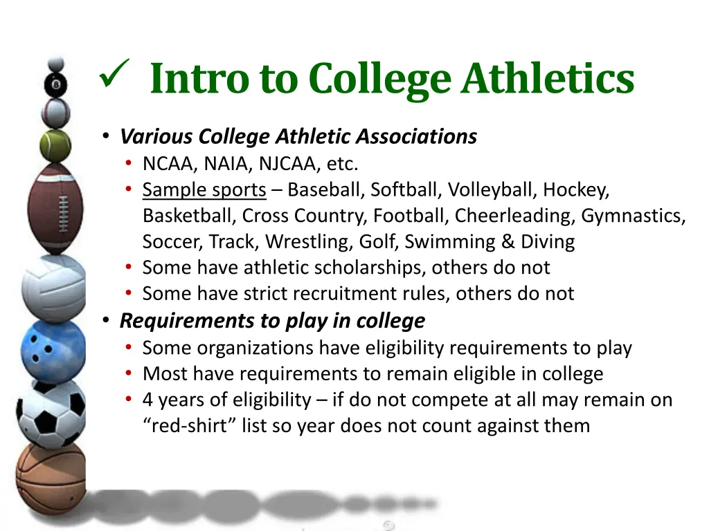 intro to college athletics