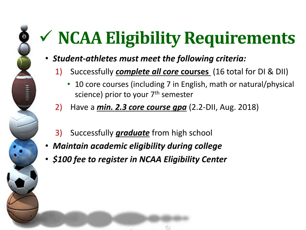 ncaa eligibility requirements