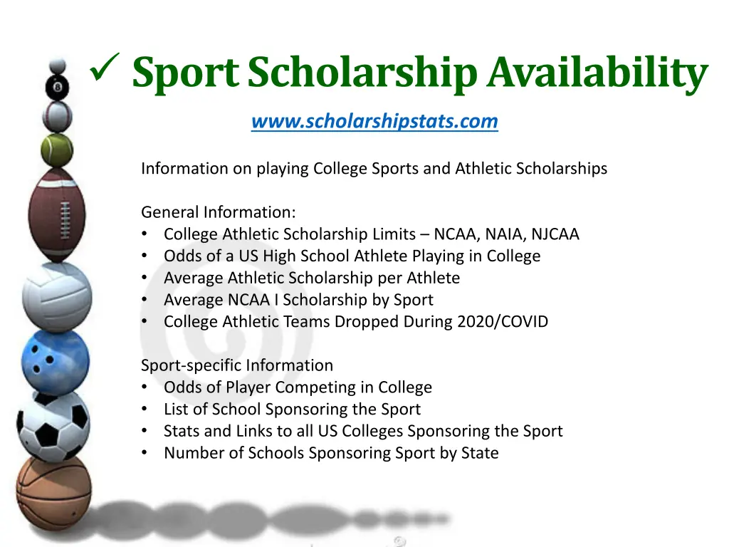 sport scholarship availability