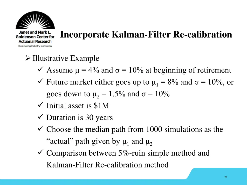 incorporate kalman filter re calibration 1