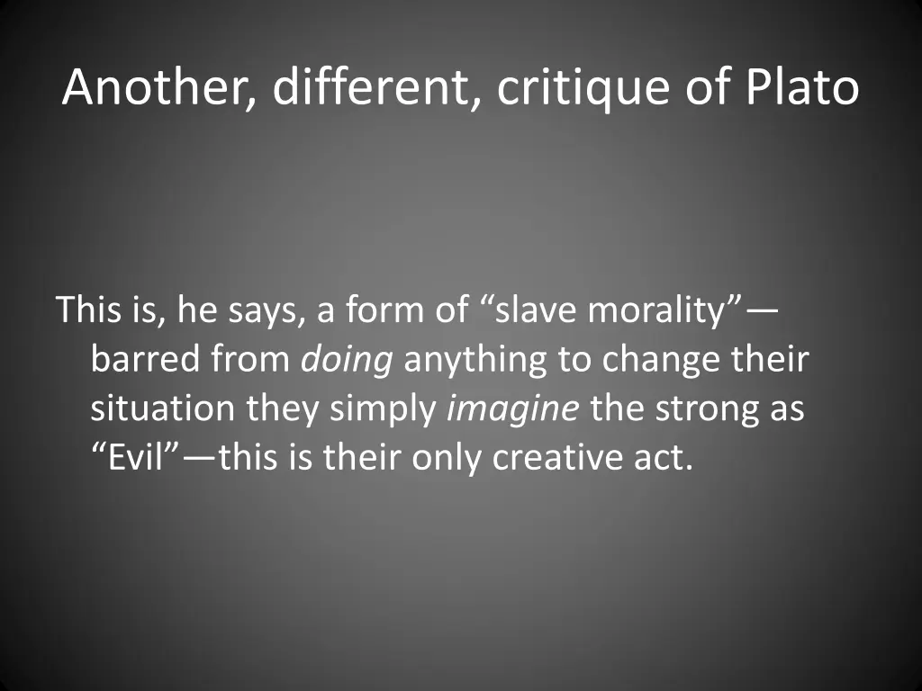 another different critique of plato 5