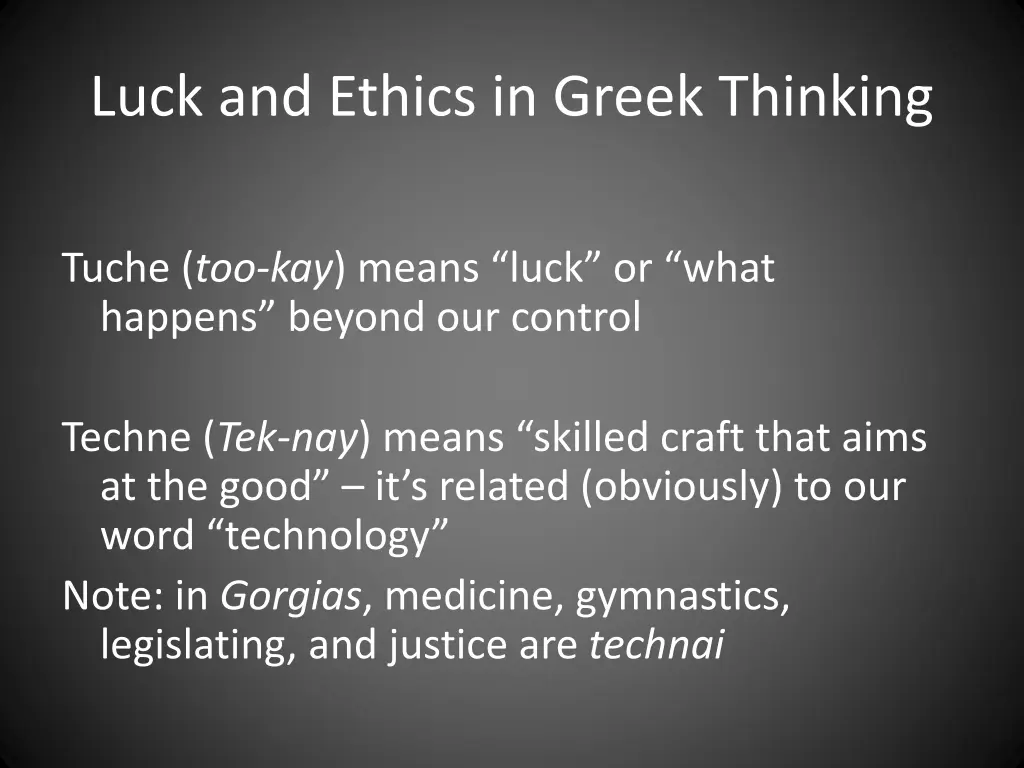 luck and ethics in greek thinking 3