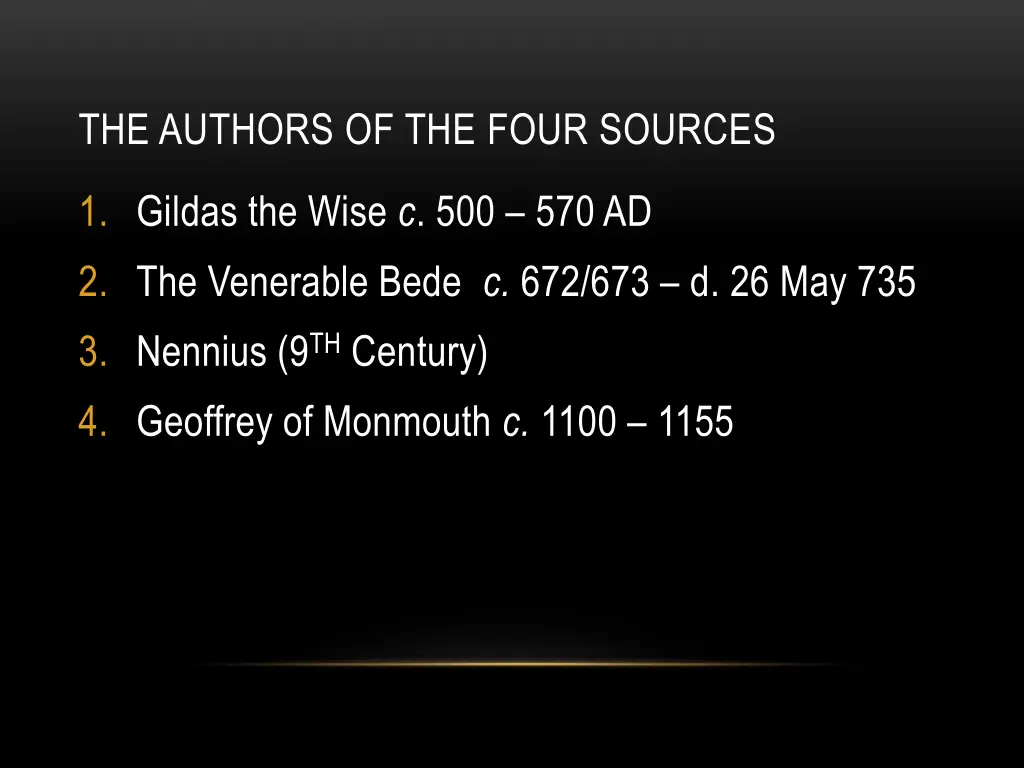 the authors of the four sources