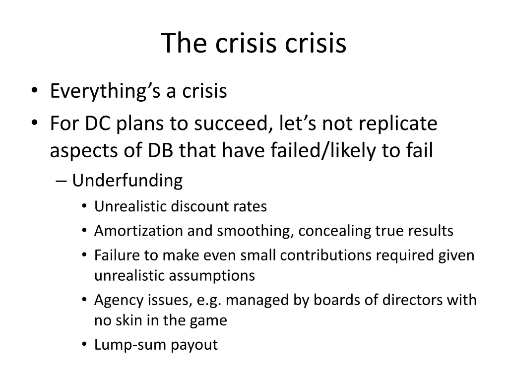 the crisis crisis