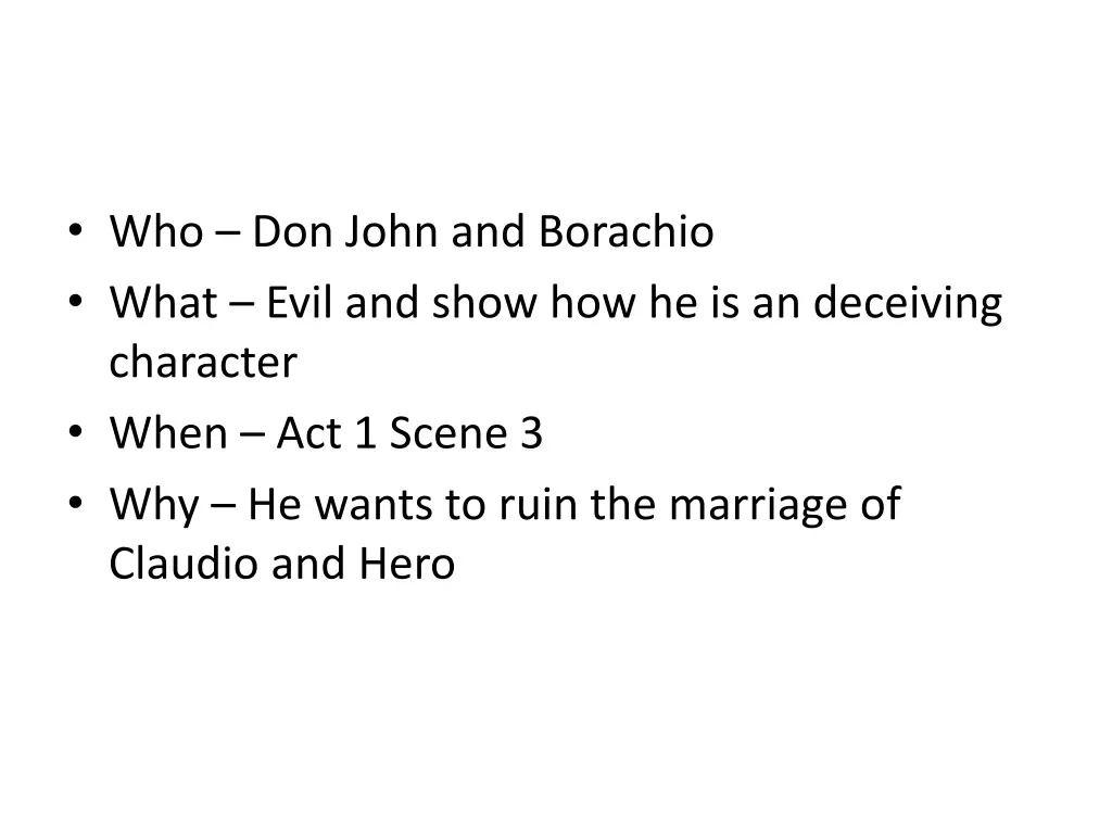 who don john and borachio what evil and show