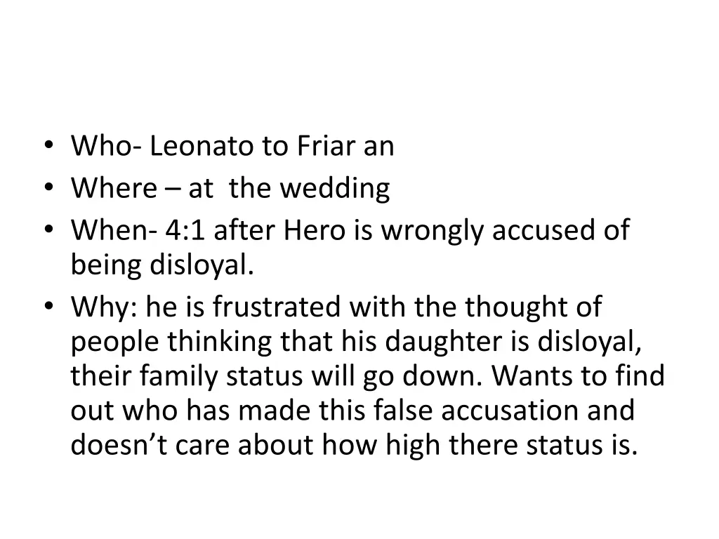 who leonato to friar an where at the wedding when