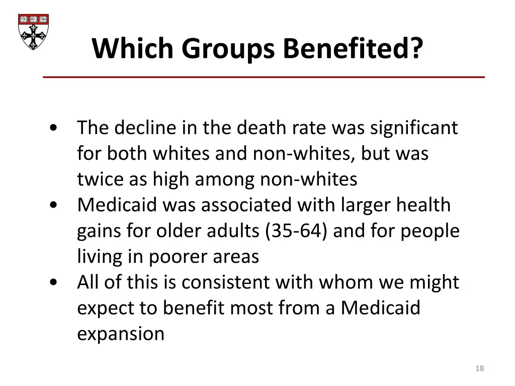 which groups benefited