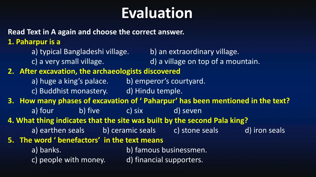 evaluation