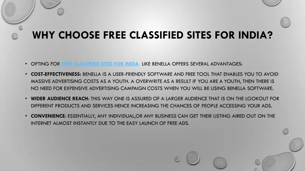 why choose free classified sites for india