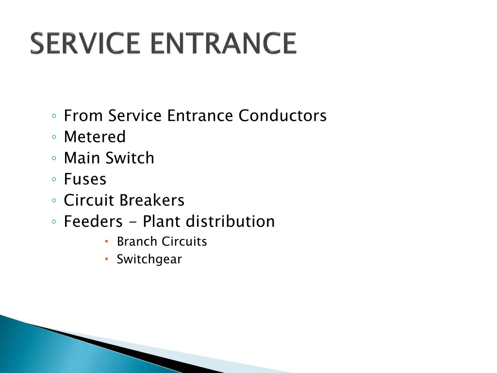 from service entrance conductors metered main