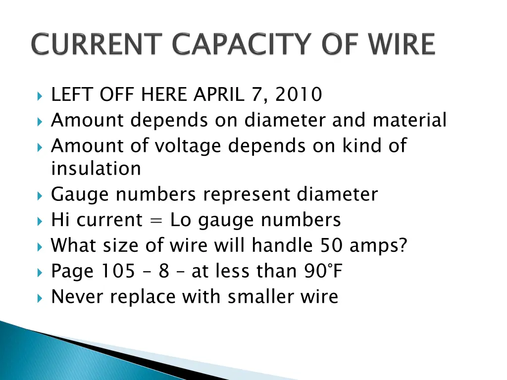 left off here april 7 2010 amount depends