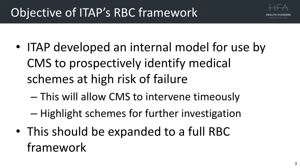 objective of itap s rbc framework