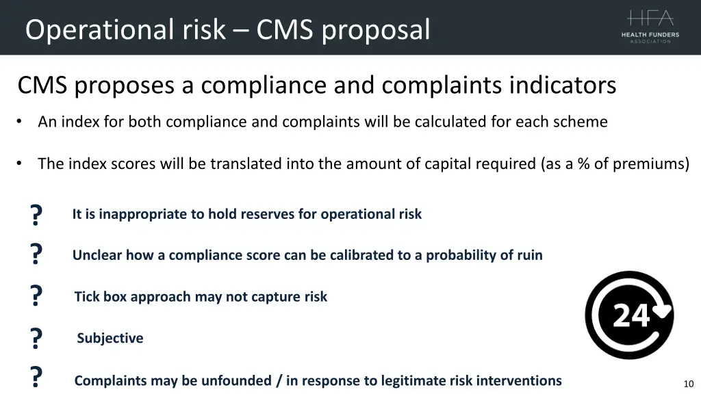 operational risk cms proposal