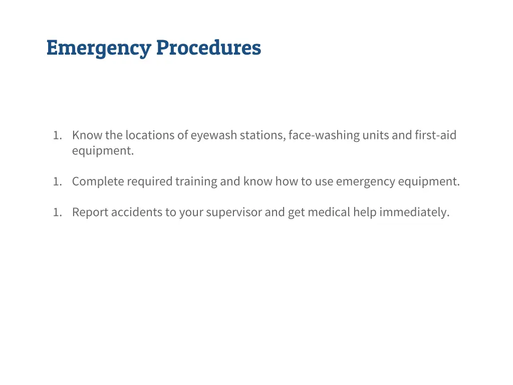 emergency procedures