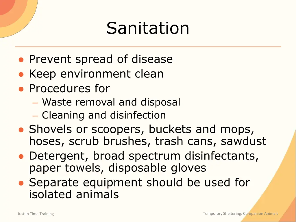 sanitation