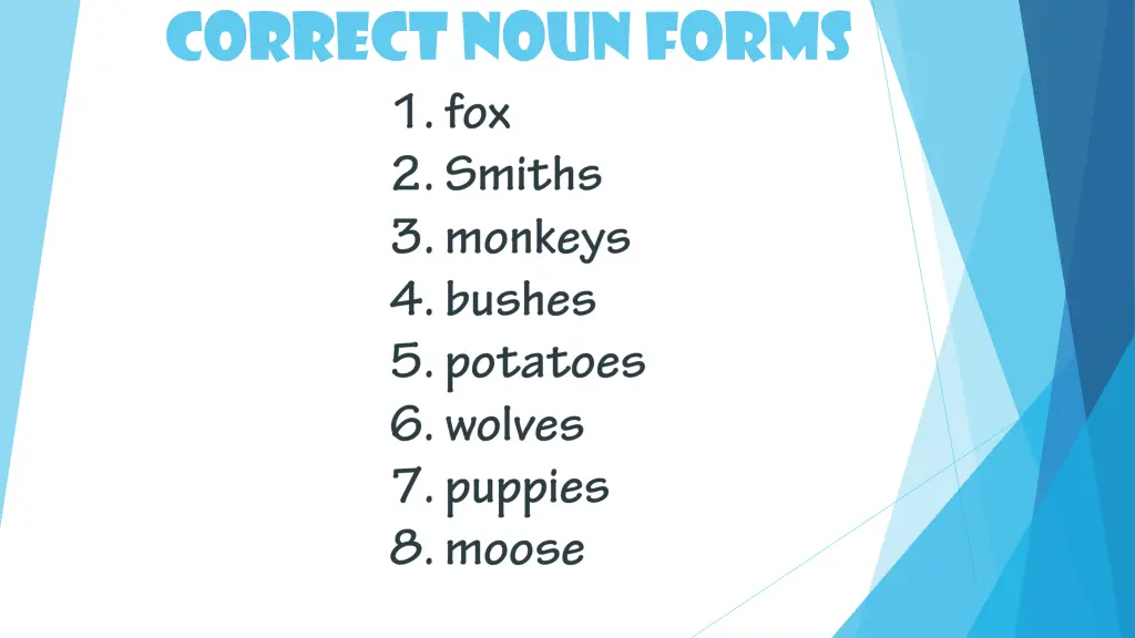 correct noun forms