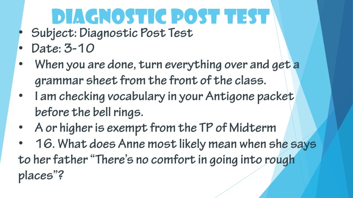 diagnostic post test