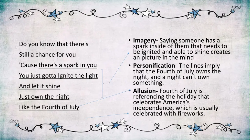 imagery saying someone has a spark inside of them