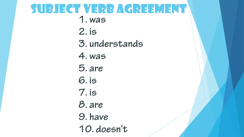 subject verb agreement