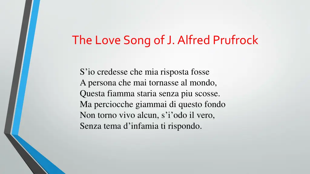 the love song of j alfred prufrock