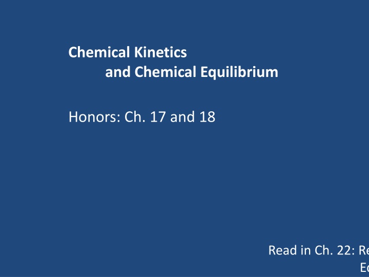 chemical kinetics and chemical equilibrium