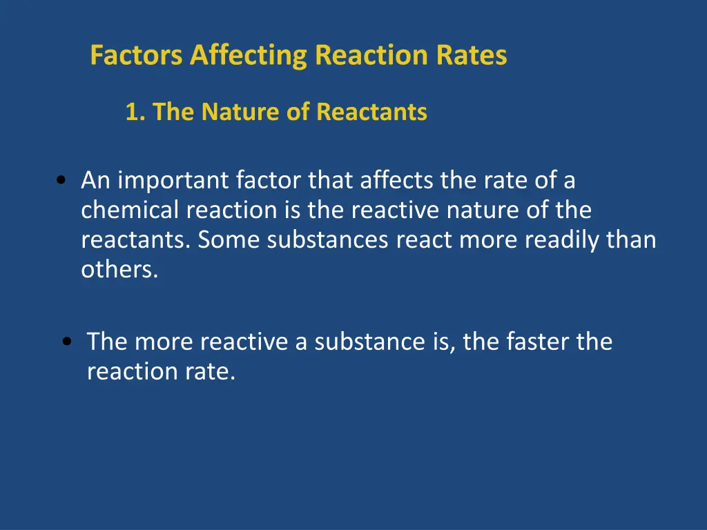 factors affecting reaction rates