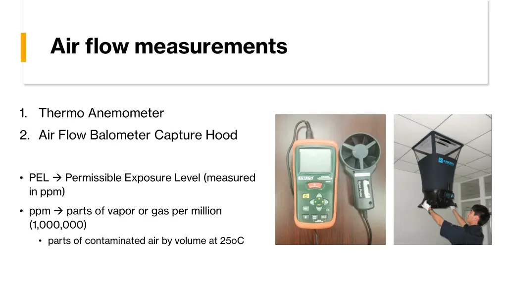 air flow measurements