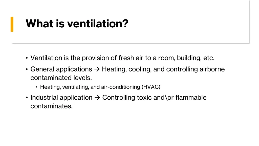 what is ventilation