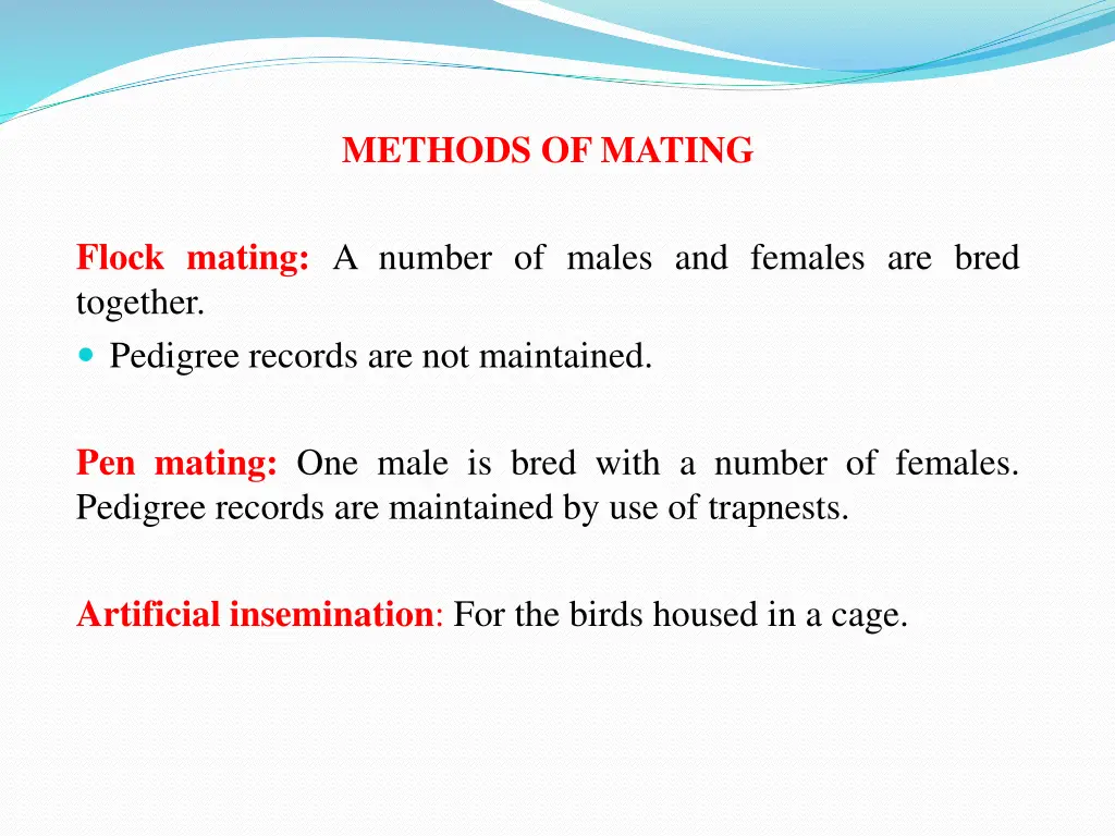 methods of mating