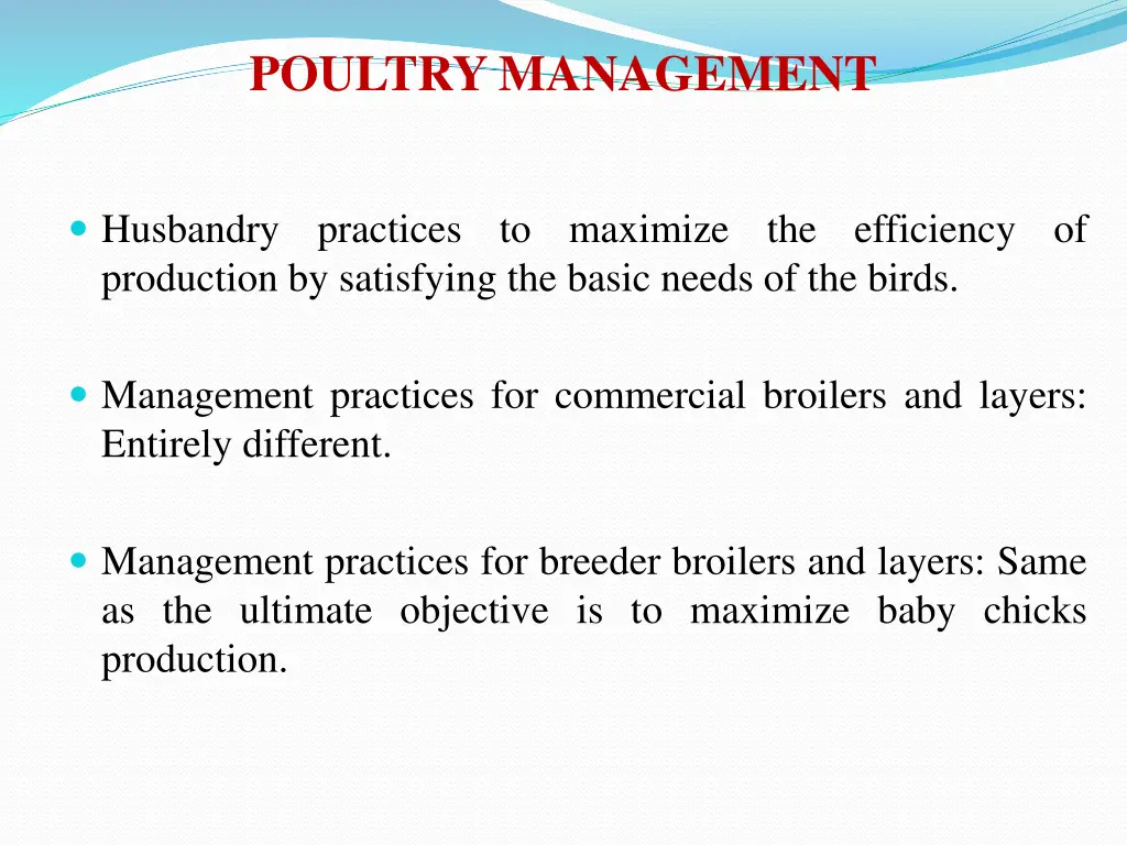 poultry management