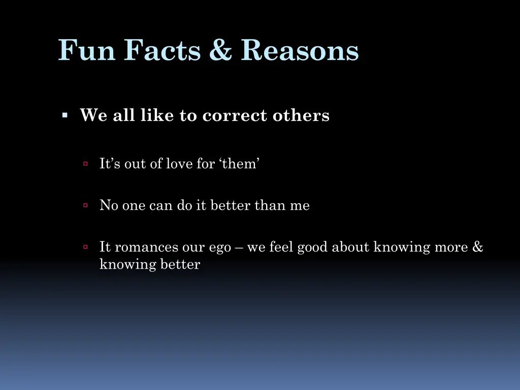 fun facts reasons