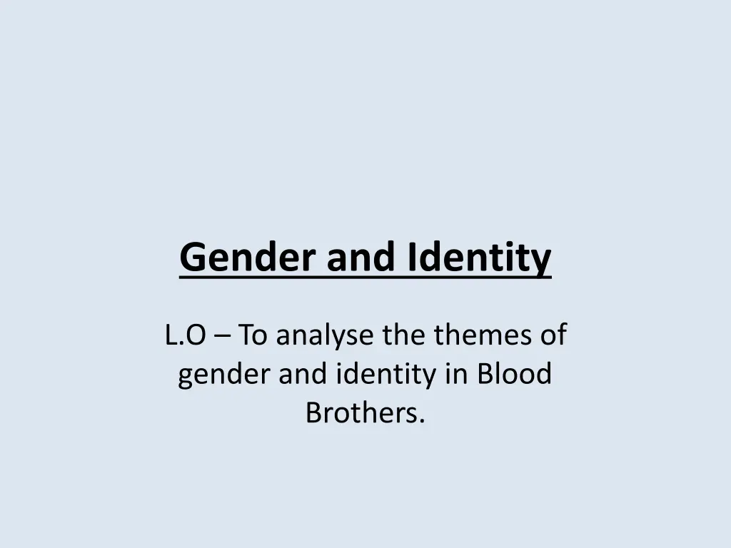 gender and identity