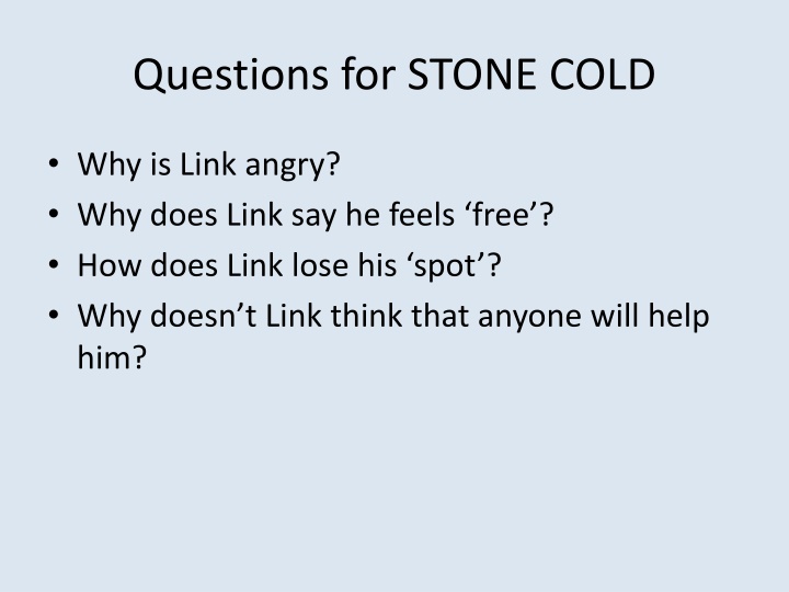 questions for stone cold