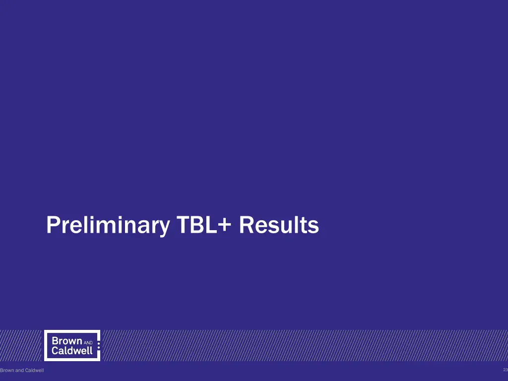 preliminary tbl results