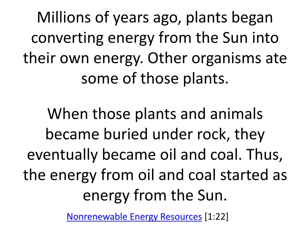 millions of years ago plants began converting