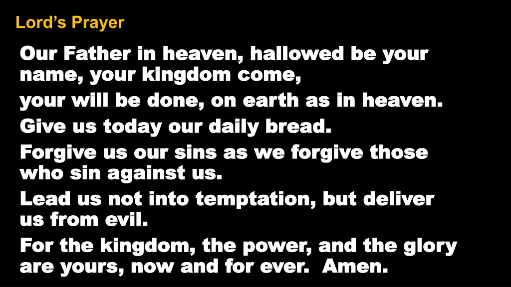 lord s prayer