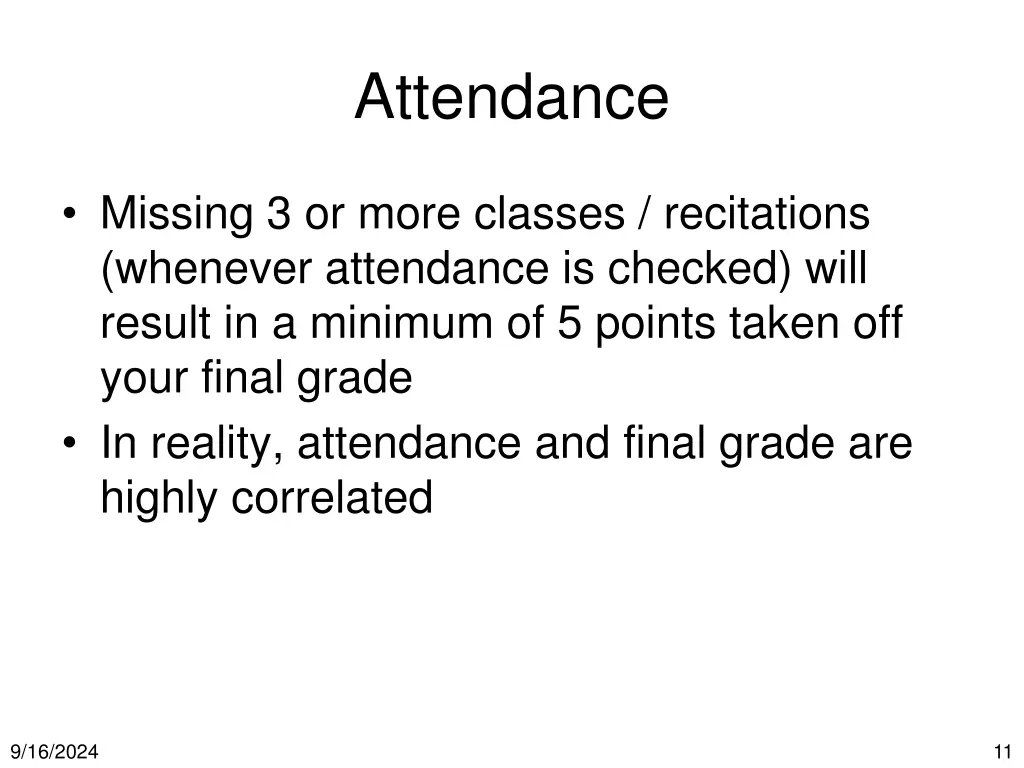 attendance