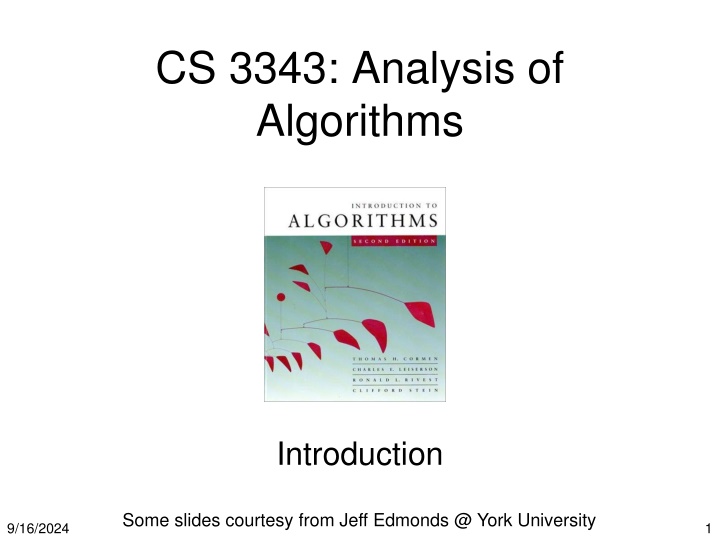 cs 3343 analysis of algorithms