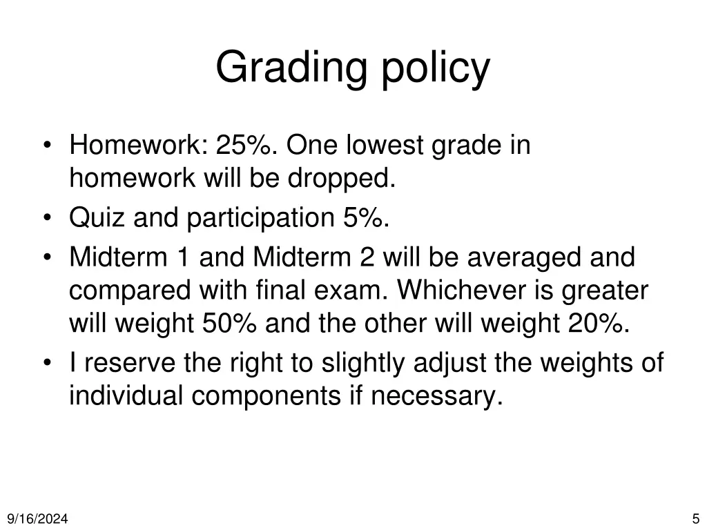 grading policy